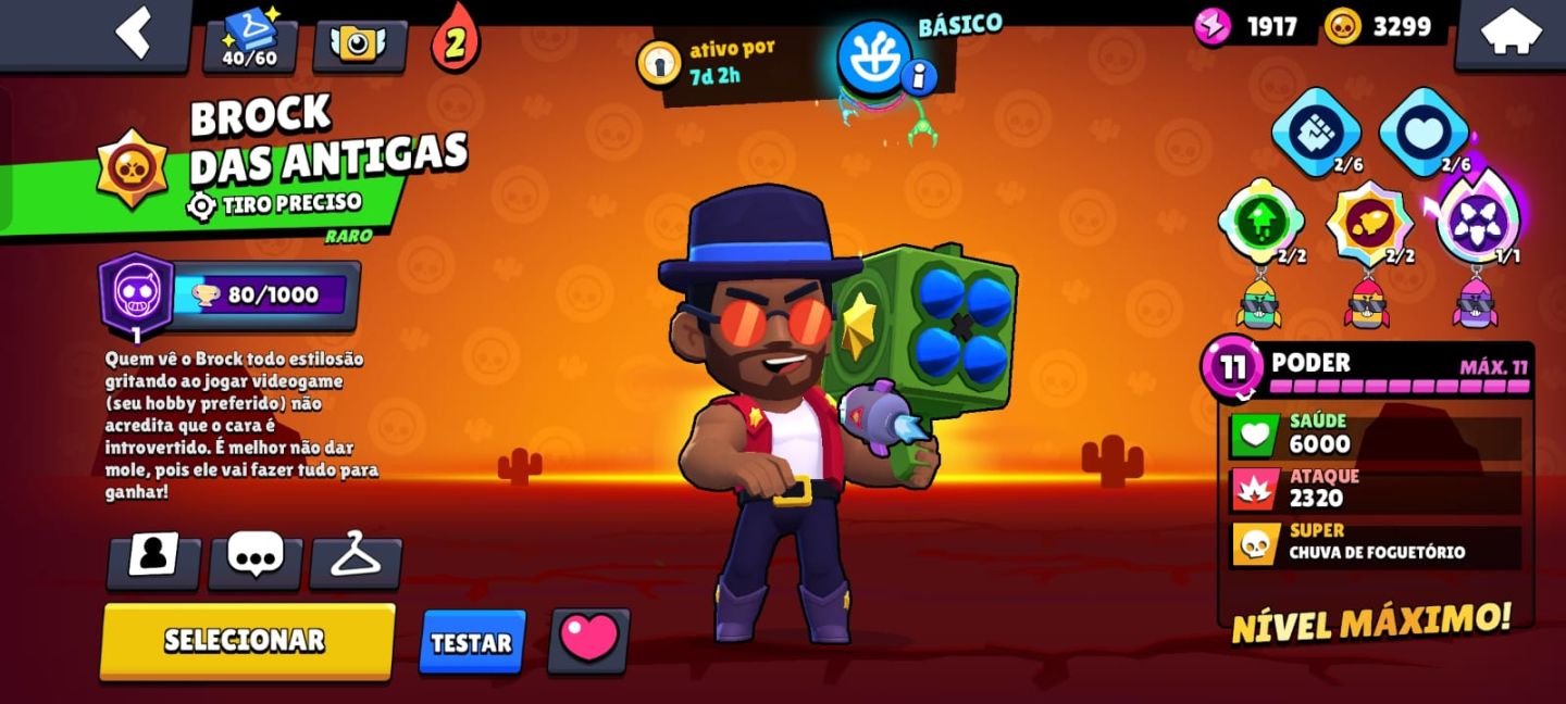 Conta Brawl Stars upada com mais de 1620 horas de jogo e algumas skins limitadas