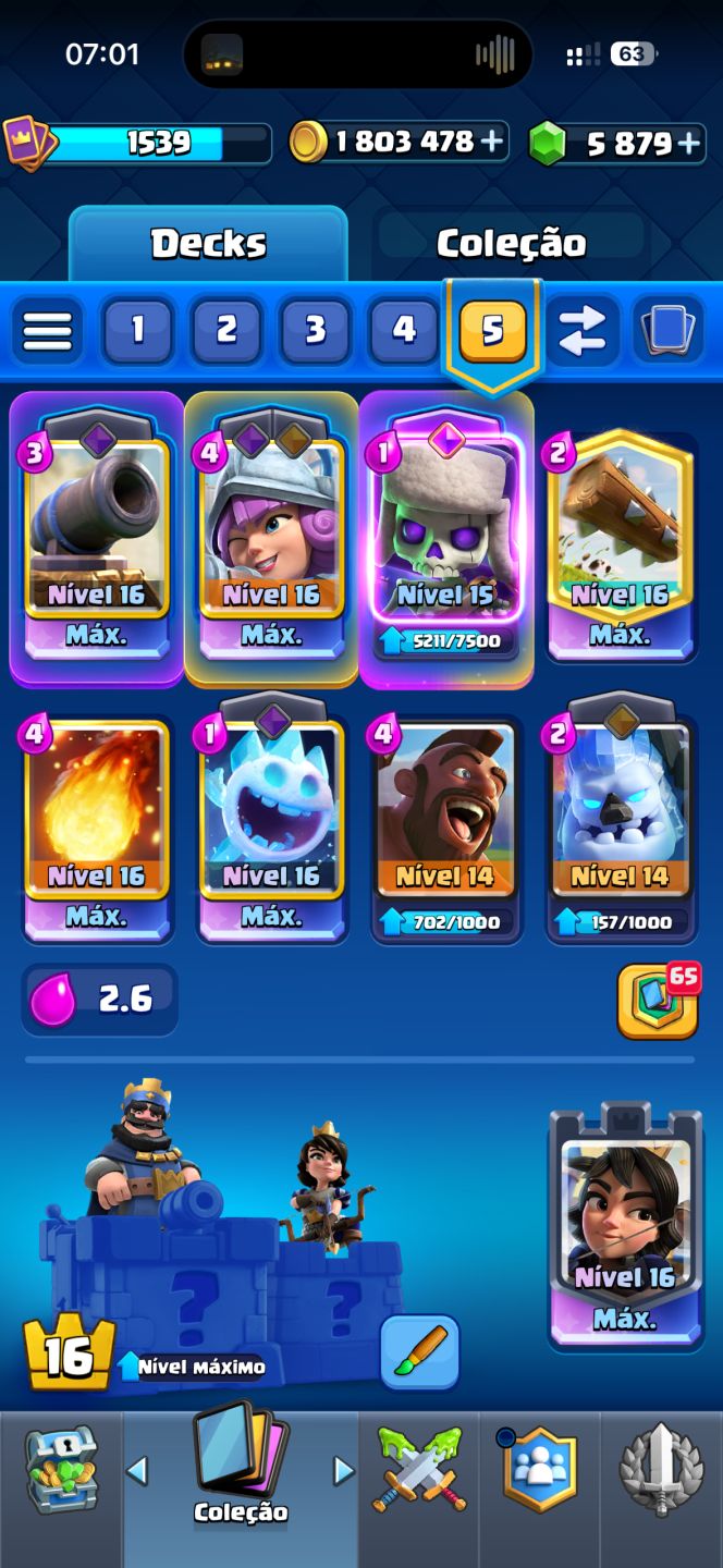 Conta Clash Royale UPADA 13.5k+ 4 decks full, aceito propostas