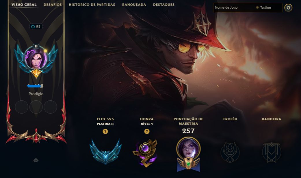 Conta LOL com 114 skins no Gold 1