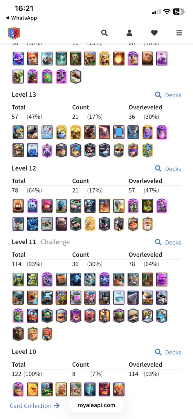 Conta Clash Royale 14K | Rei 73 | Deck Lv.16 | 5K Gemas | 997K Ouro | R$150