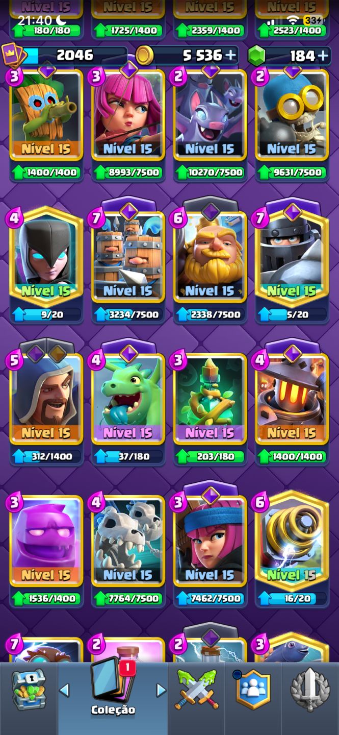 CONTA DE CLASH ROYALE MUITO FULL