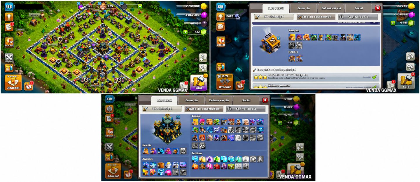 Conta Clash of Clans CV17 | UMA CV 13 DE BRINDE QUASE FULL RAPIDO