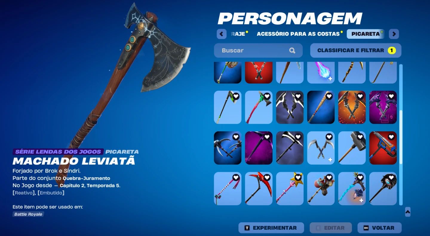 Conta fortnite mt antiga, unico dono, skins raras. machado leviantan entre outra