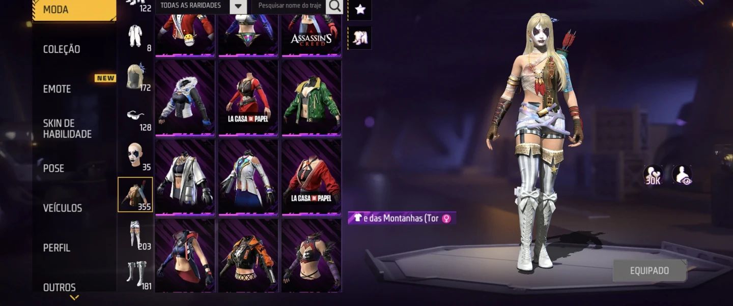 Conta Antiga Boa e Barata com Bastante Skins Feminina,ump e Xm8 Att + 355 Peitas