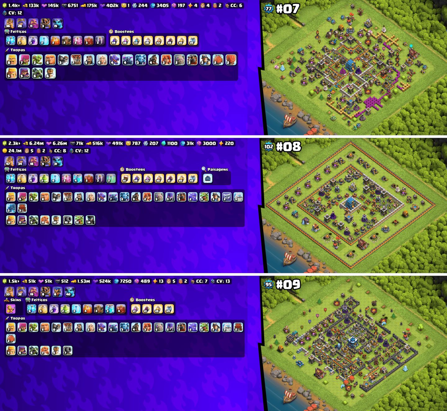 (NOVAS CONTAS) MAIS BARATO!! CONTAS COC CVs RUSHADAS & UPADAS!!!