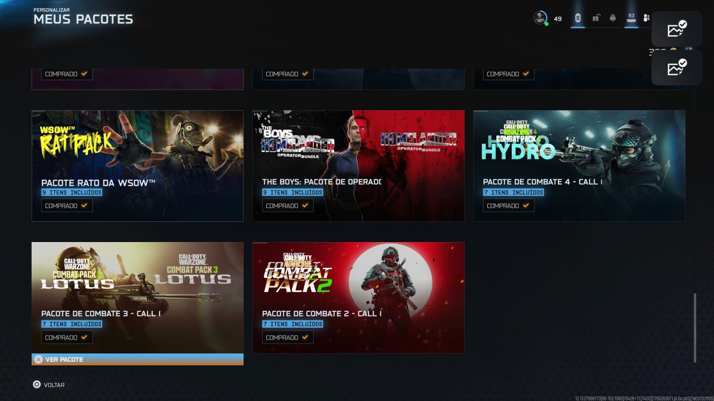 Conta rara warzone capitao patria