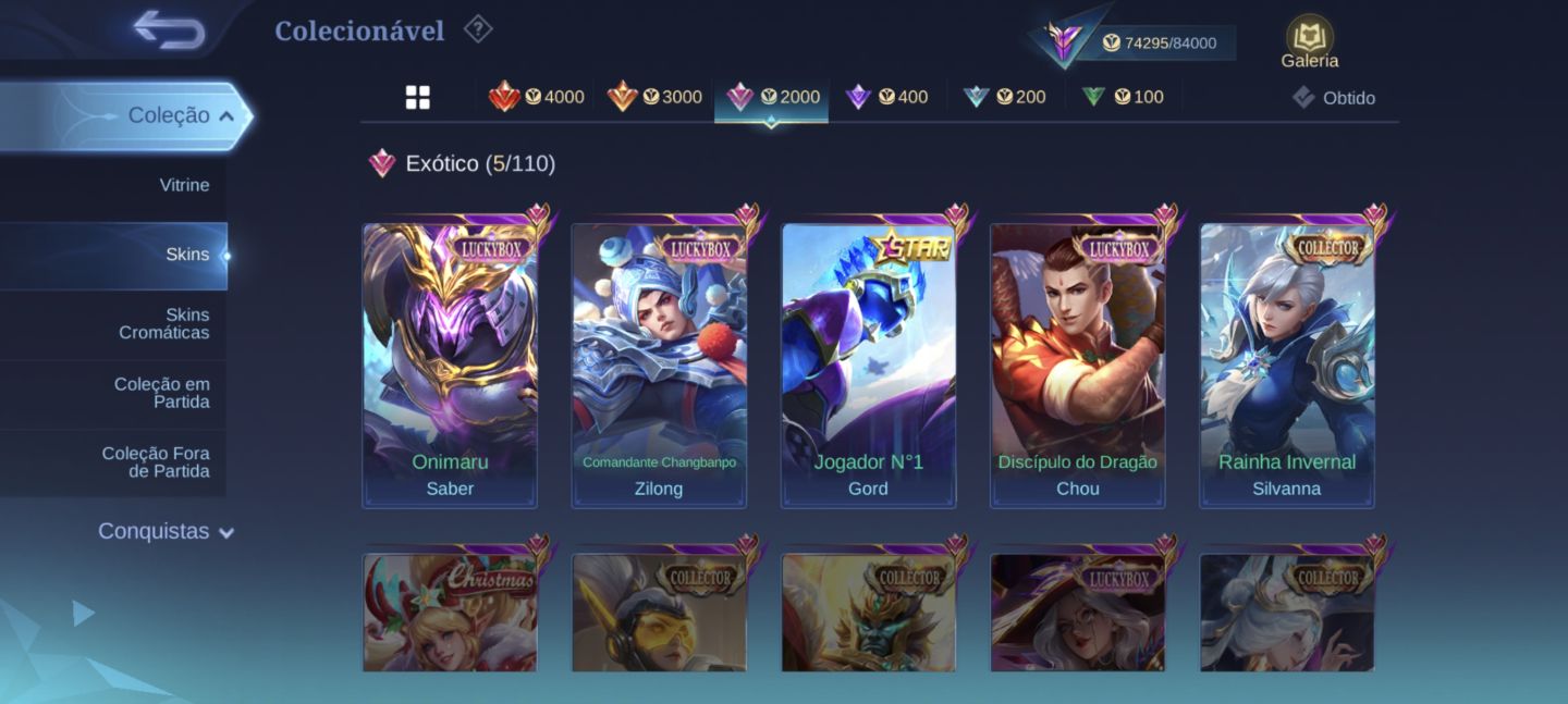 CONTA MLBB 255 SKINS + legend da FREYA , FULL EMBLEMA PRA SAIR RAPIDO!!