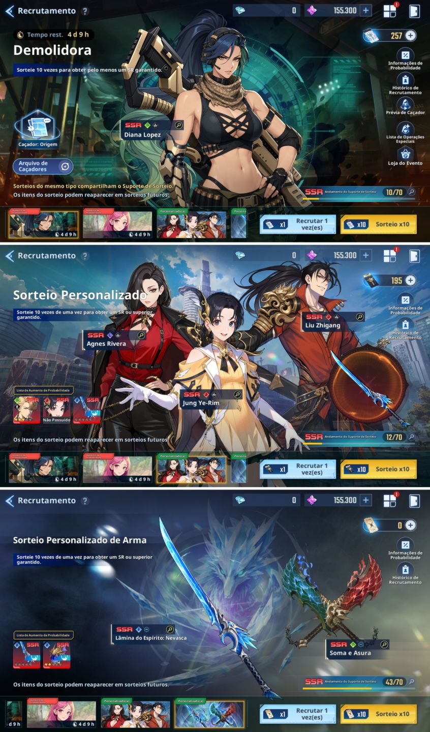 Conta Solo Leveling Arise: +150k Núcleos Magicos, +870M Gold