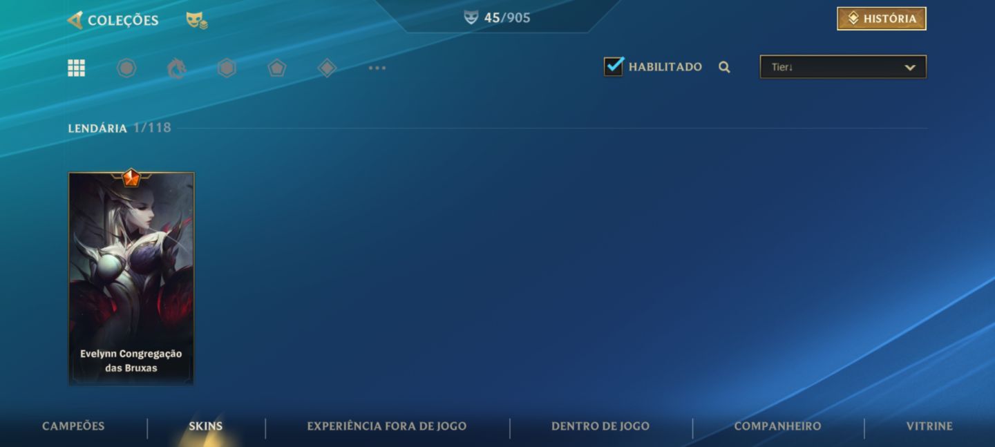 Conta de wild rift parada ex mestre ex top 50 Evelyn