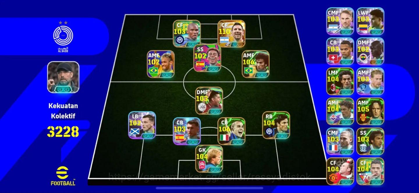 CONTA EFOOTBALL 3228 FC | MESSI 110 | ZICO 106 | ETO'O 103 | 14.4M GP | KLOPP