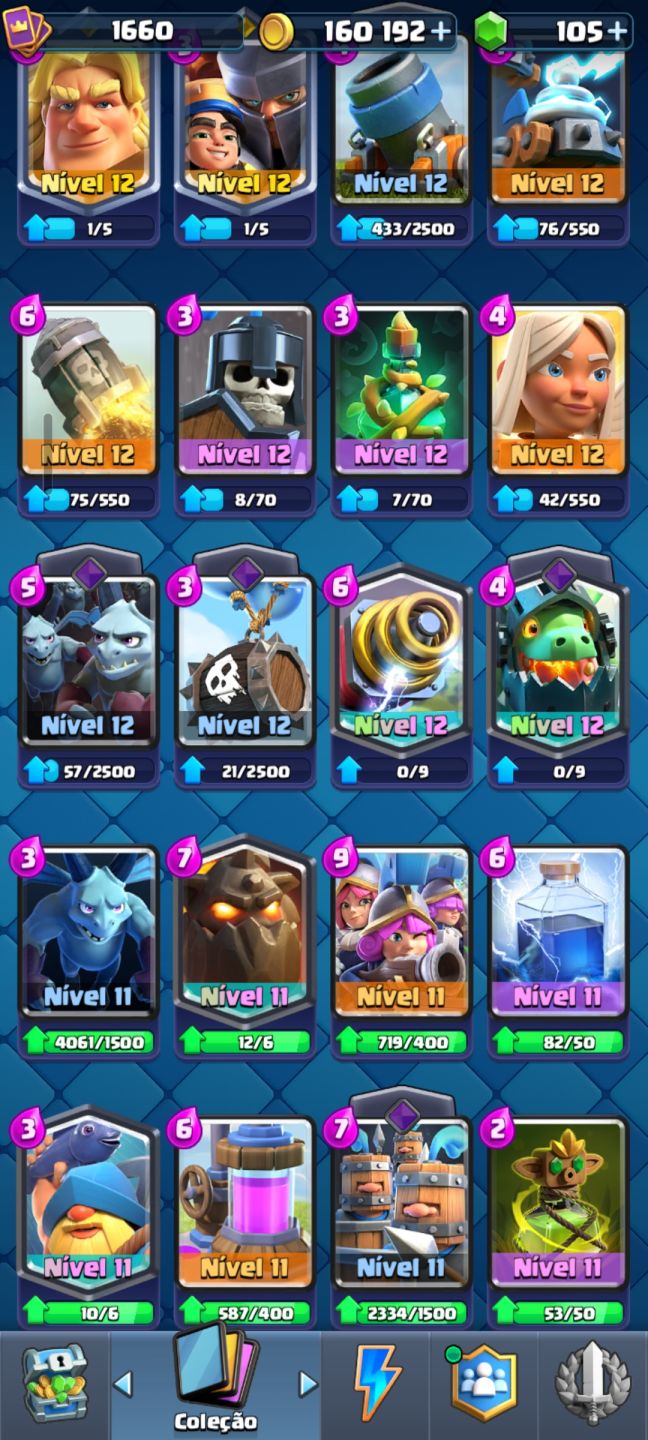 Conta Clash royale de 6 anos, com varias tropas, emotes etc