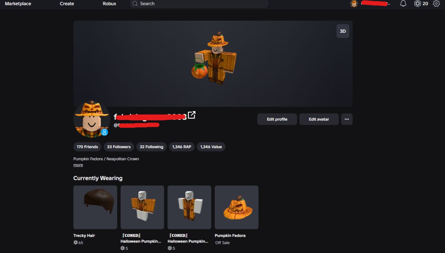 CONTA ROBLOX ANTIGA 2017 NEAPOLITAN + PUMPKIN FEDORA 180 OFFSALES [UNVERIFIED]