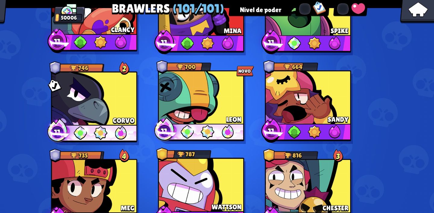 Conta de brawl stars com todos os brawlers e muito recurso