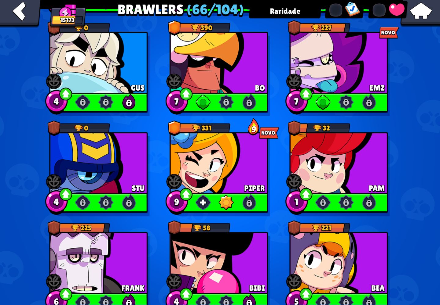 CONTA BRAWL STARS COM PASSE DA TEMPORADA 5 15K 65 SKINS
