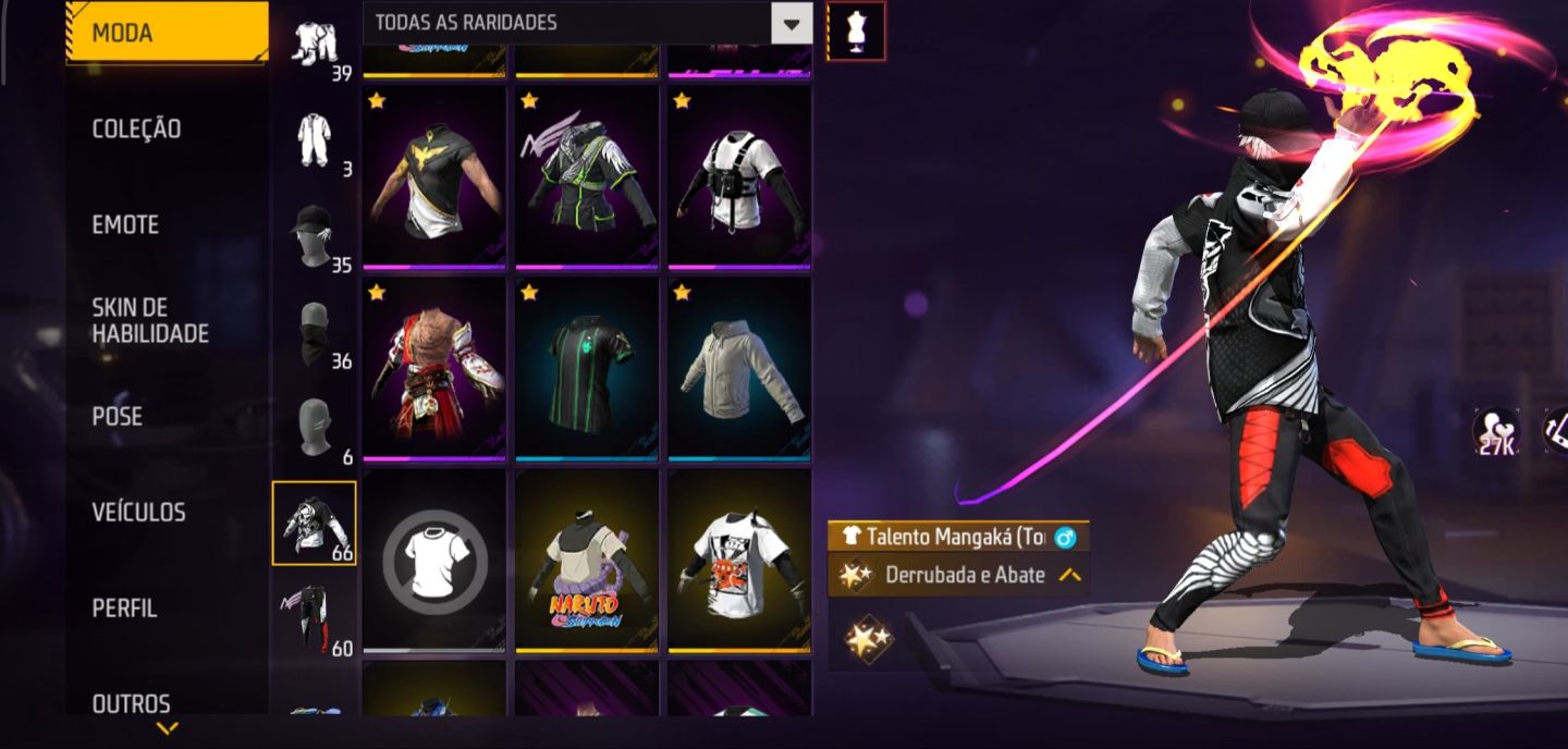 Conta de Free Fire raríssima com calças angelical