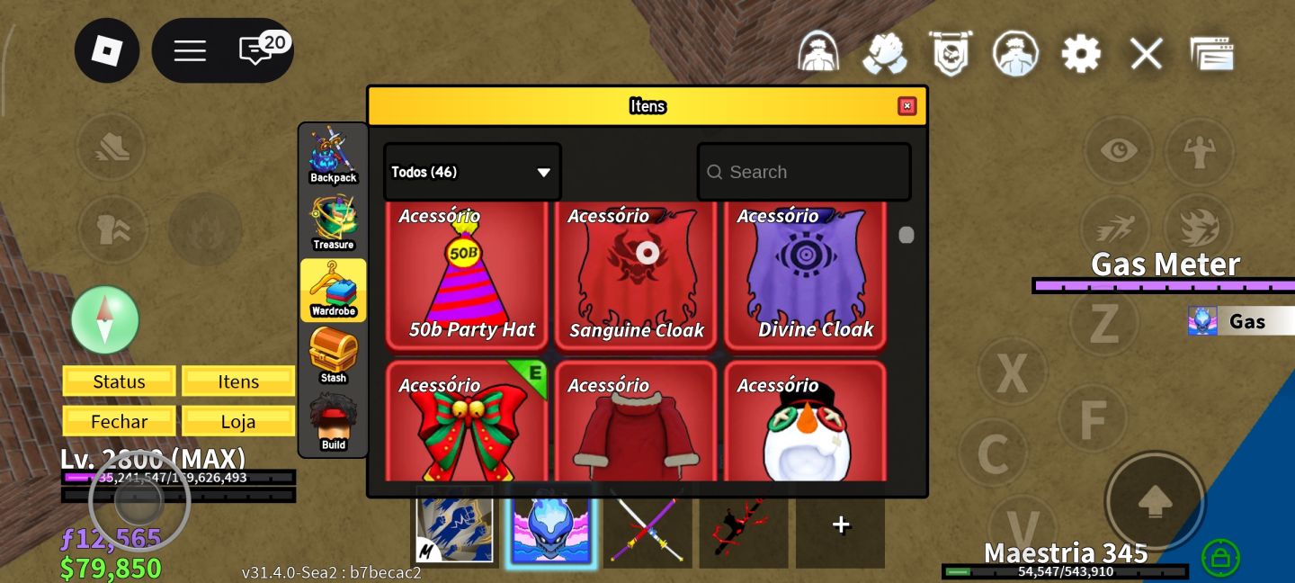 Conta Nível Máximo (Lv. 2800) | Cursed Dual Katana e Frutas Míticas