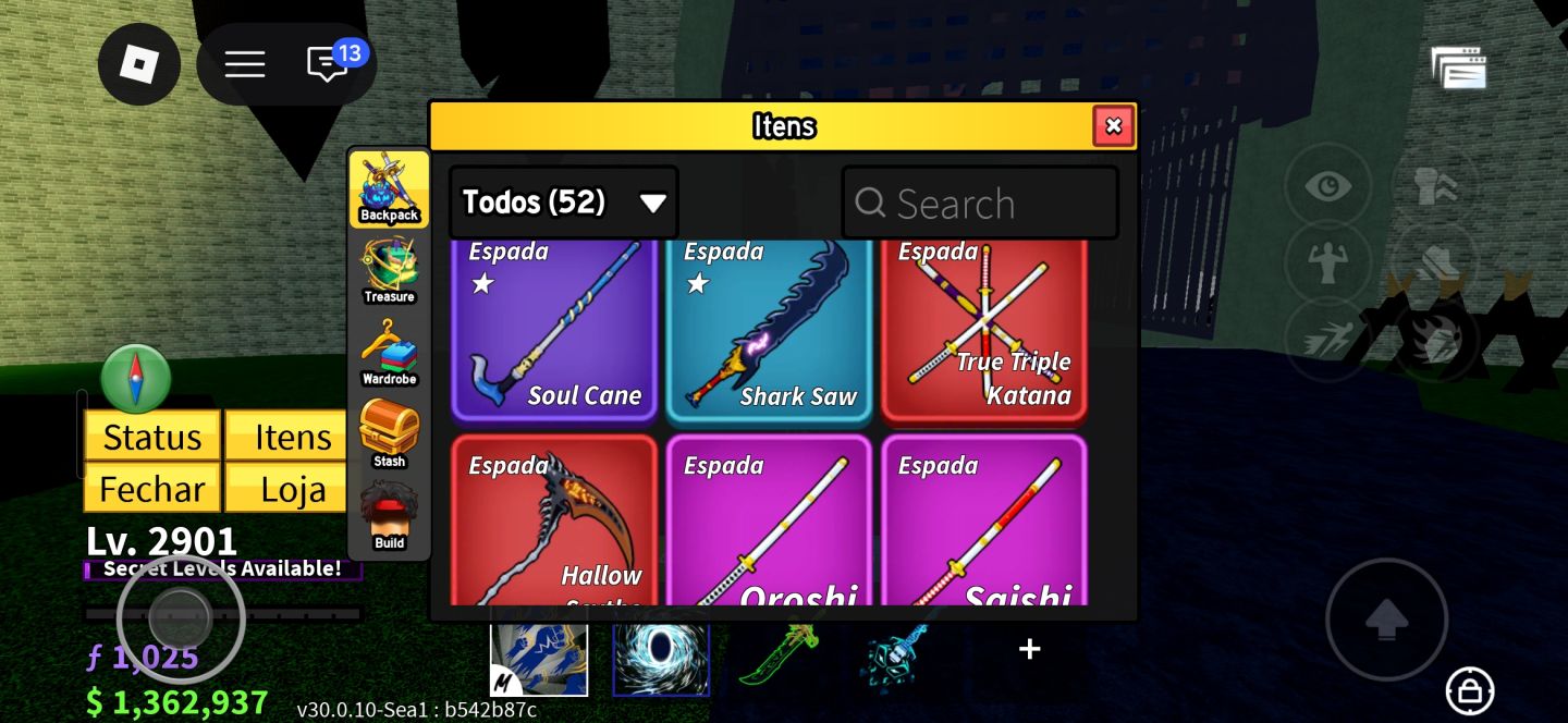 Conta de blox fruits a venda ou em brawl stars 100k+