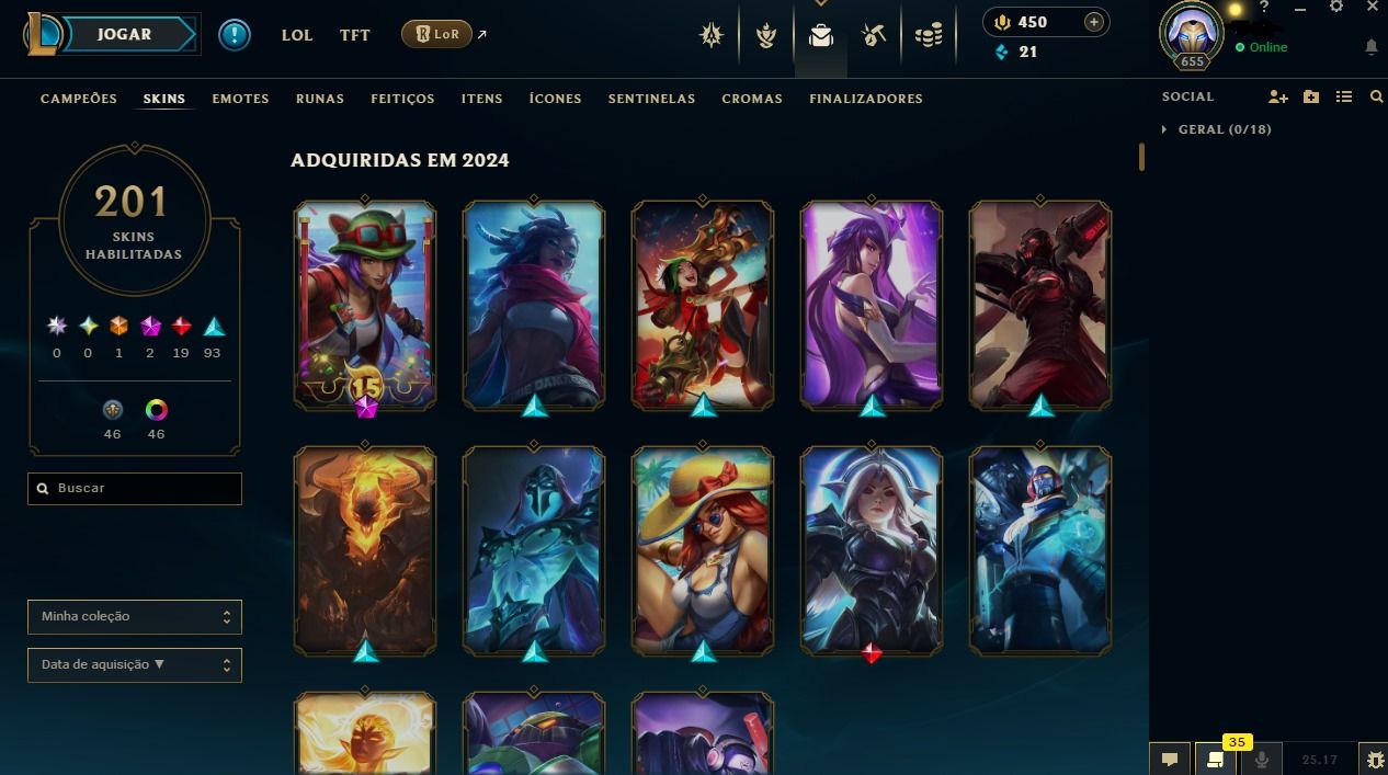 Conta Riot Games | LOL + VALORANT | 200+ SKINS LOL | VALORANT RGX SUBLIME GAIA++