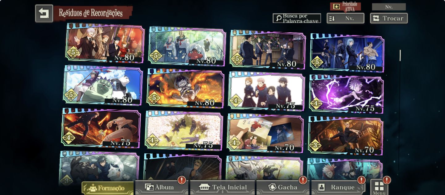 Conta JJK PAREDE 10 LIMITADO 50K DE CUBOS 5 DUPES 620 Tickets E MUITOS METAS