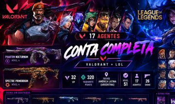 VALORANT + LOL | 26 SKINS | 17 AGENTES |