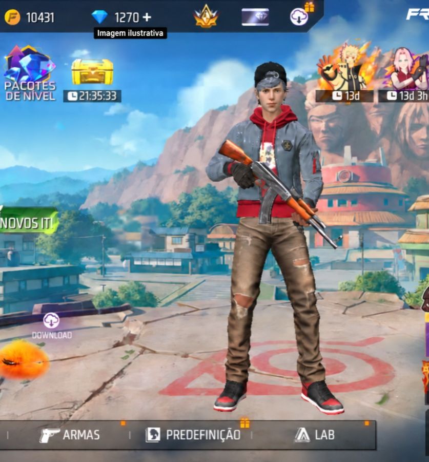 CONTA FREE FIRE | UMP ATRIBUTADA + 1.270 DIAMANTES + TROCA NICK