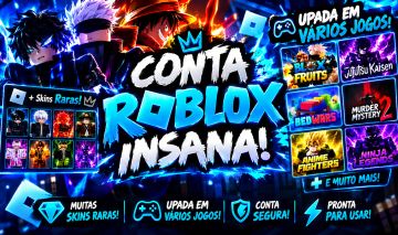 CONTA ROBLOX INSANA! UPADA EM VÁRIOS JOGOS + MUITAS SKINS RARAS! E GAMEPASSES!