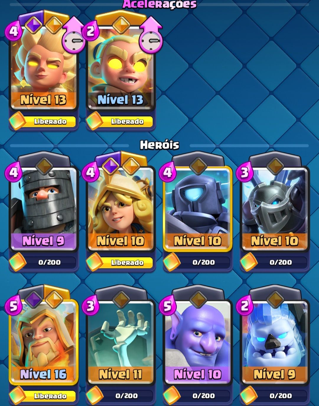 Conta do Clash Royale na Arena 20 e com de Troféus 7583