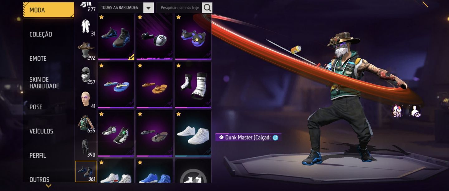 Conta Free Fire Veterana: Passes 4 Ao 9 + Full Ragnarok + Prime 7 + steamp punk