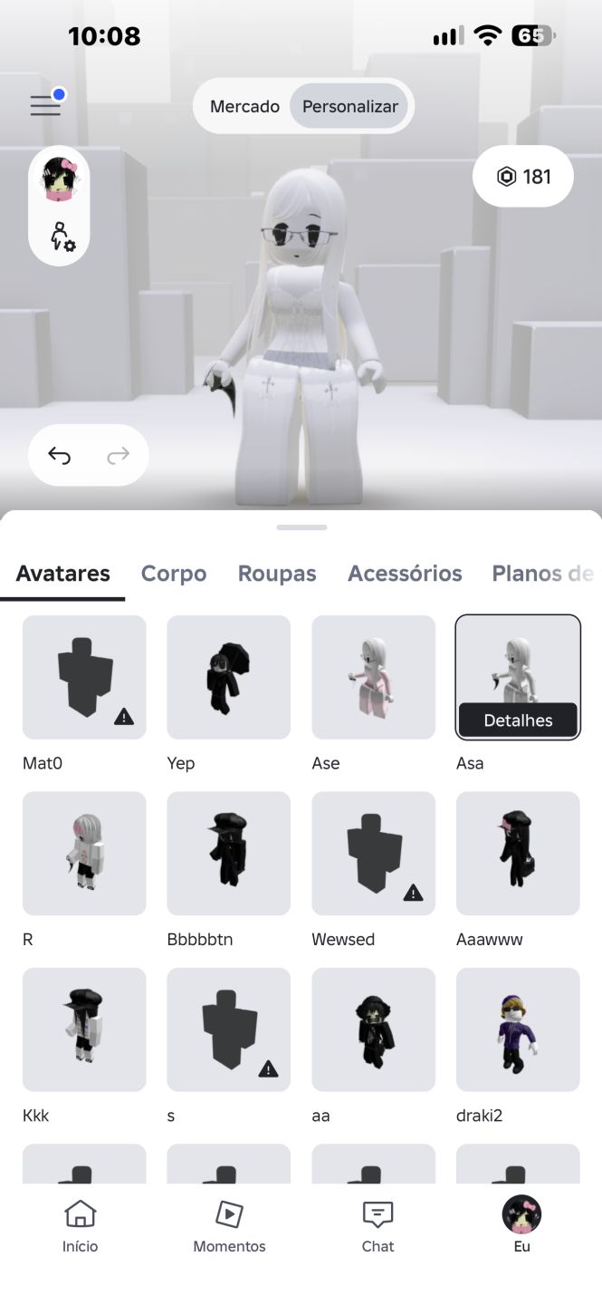 Conta Roblox com 180 robux e várias skins, a preço de banana