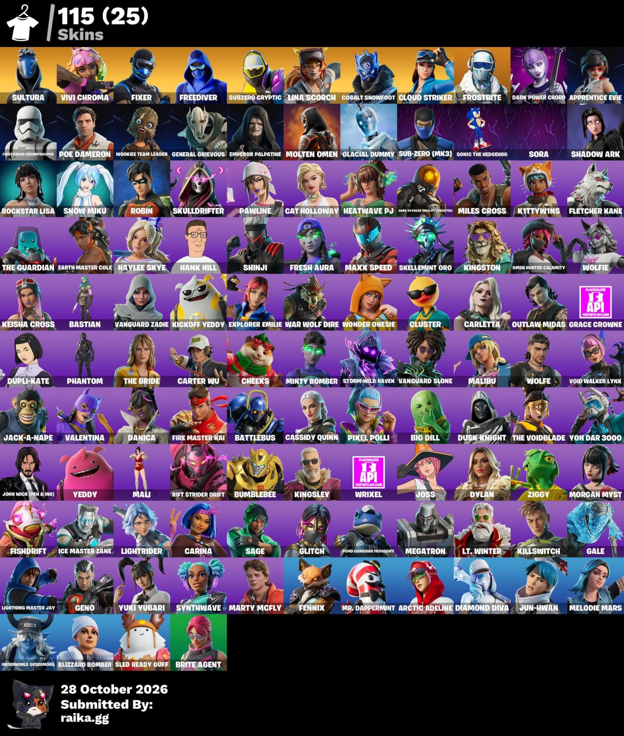 CONTA FORTNITE FULL ACESSO E TRYHARD 115 SKINS 1100 vbucks