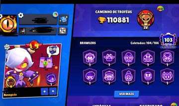 CONTA DE BRAWL STARS 110K TROFÉUS, SKINS EXCLUSIVAS E PASSES ANTIGOS