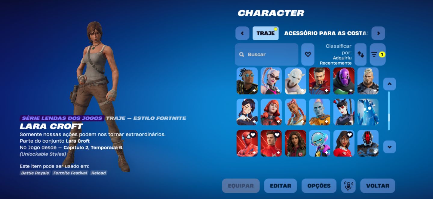 Conta de fortnite rara com 211 skins e laracroft! Salve o mundo!