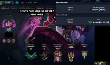 CONTA MMR DE MESTRE COM AMPLA COLEÇÃO DE SKINS RARAS E LEGADO