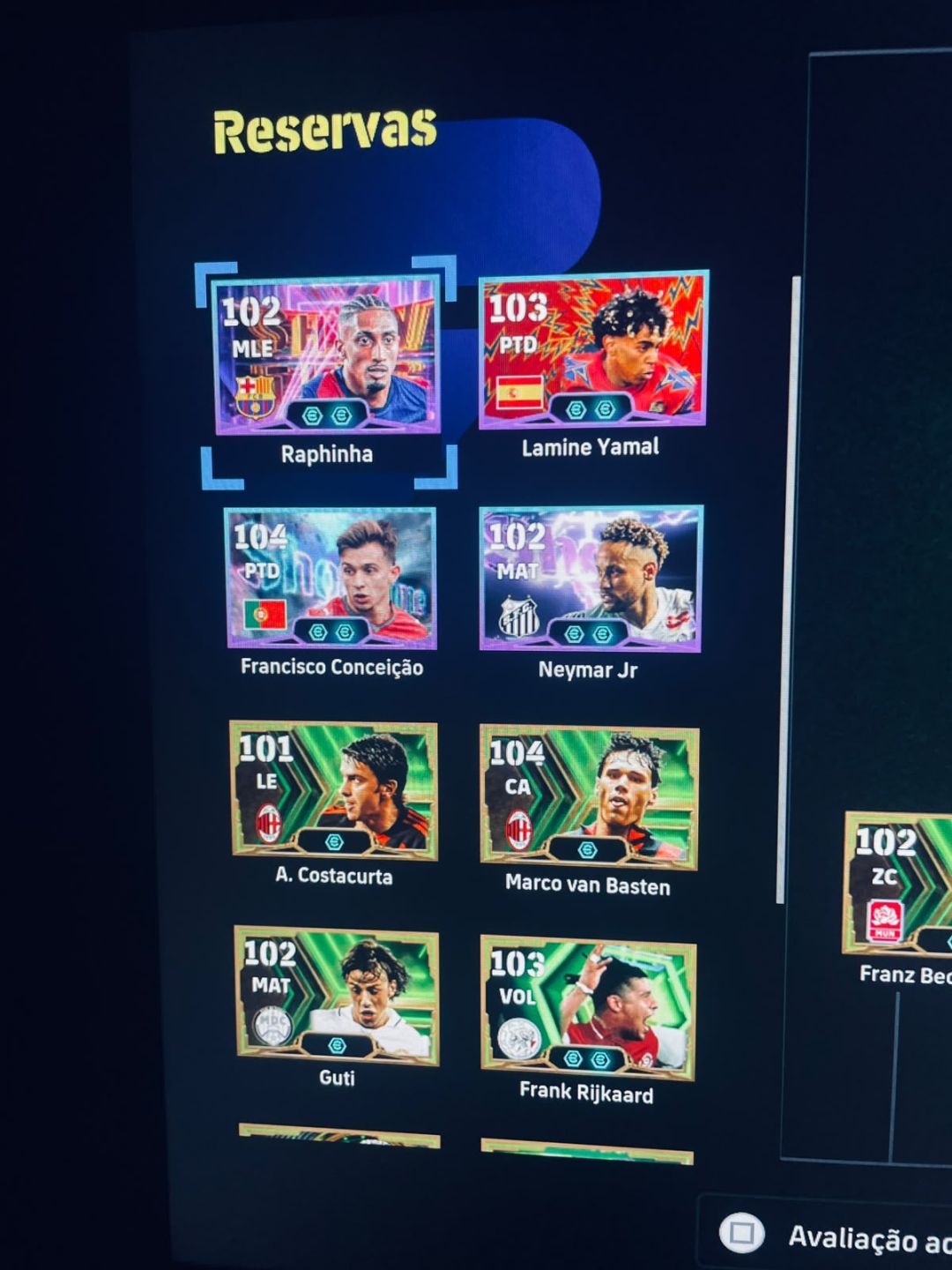 Conta de efootball (ps4,ps5) haaland 108 e mais ps plus na conta