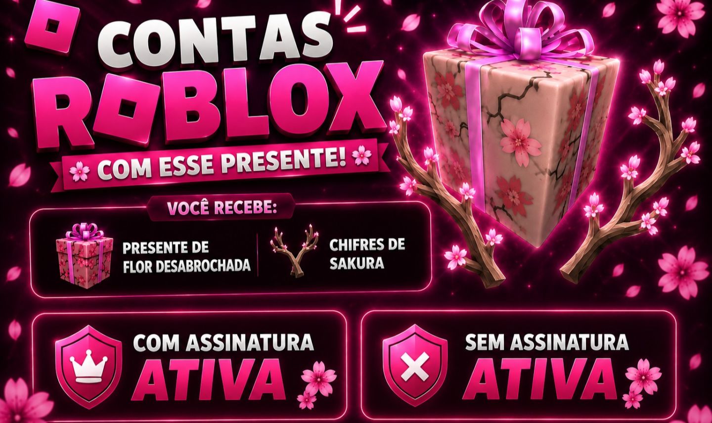 ROBLOX - CONTAS (Blossoming Gift + Sakura Horns)