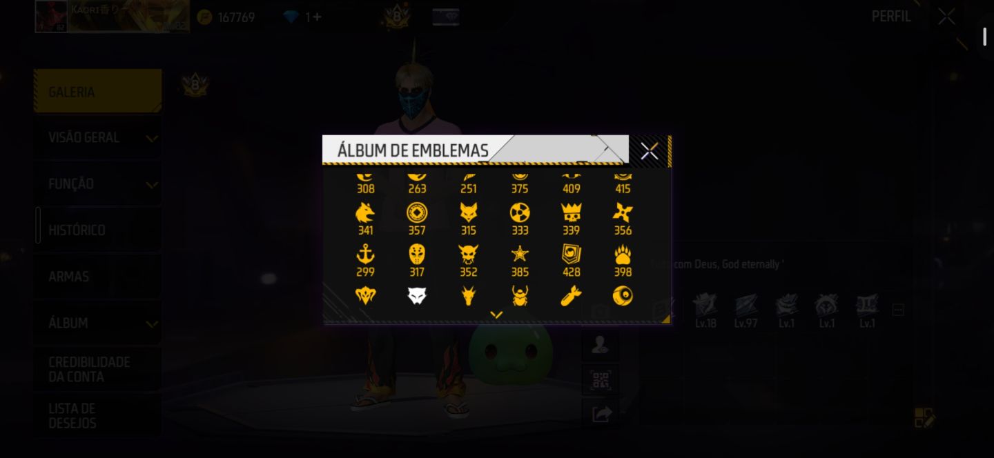 Conta de FF Full Com Muitos Passes + Armas Evo Full!