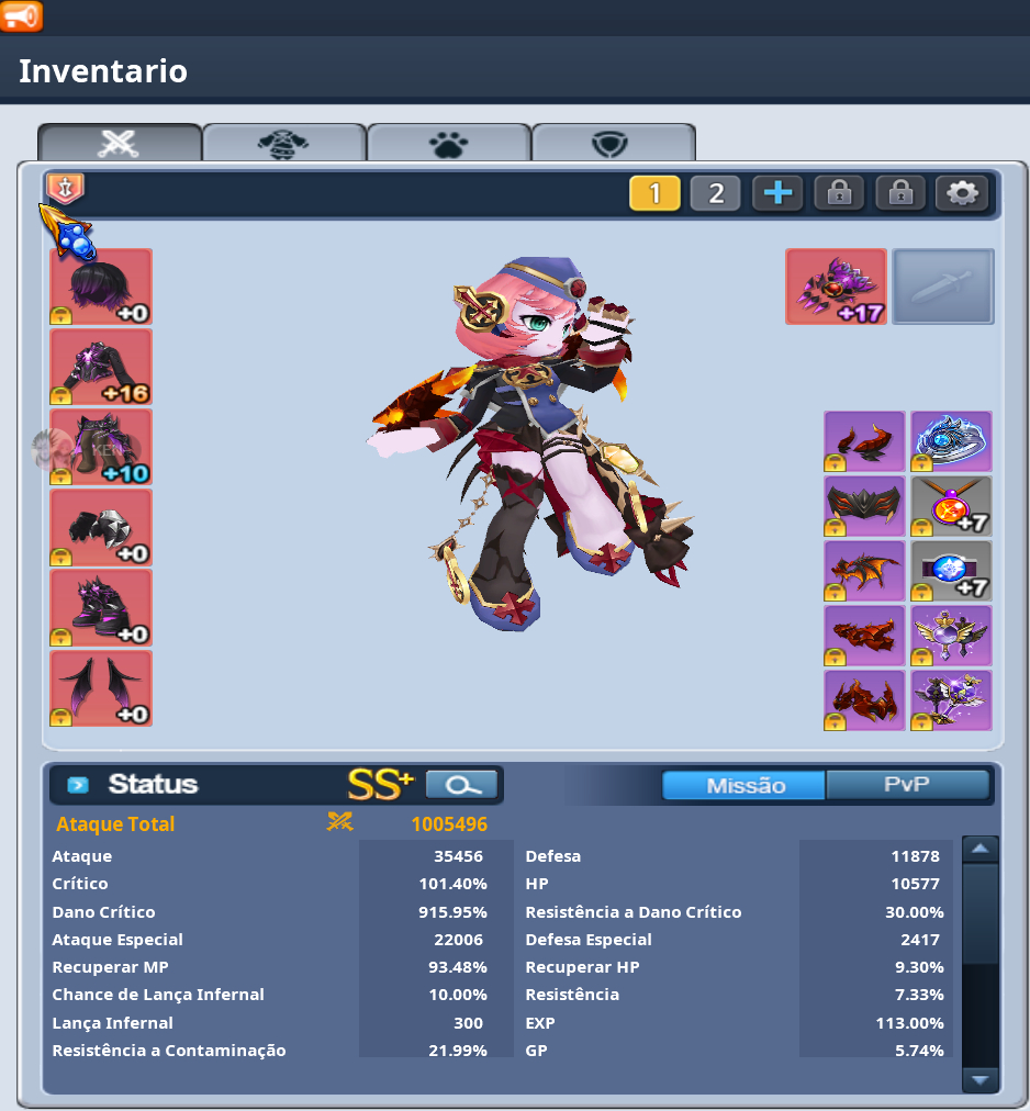 GrandChase CONTA END-GAME 8 CHARS 1KK+