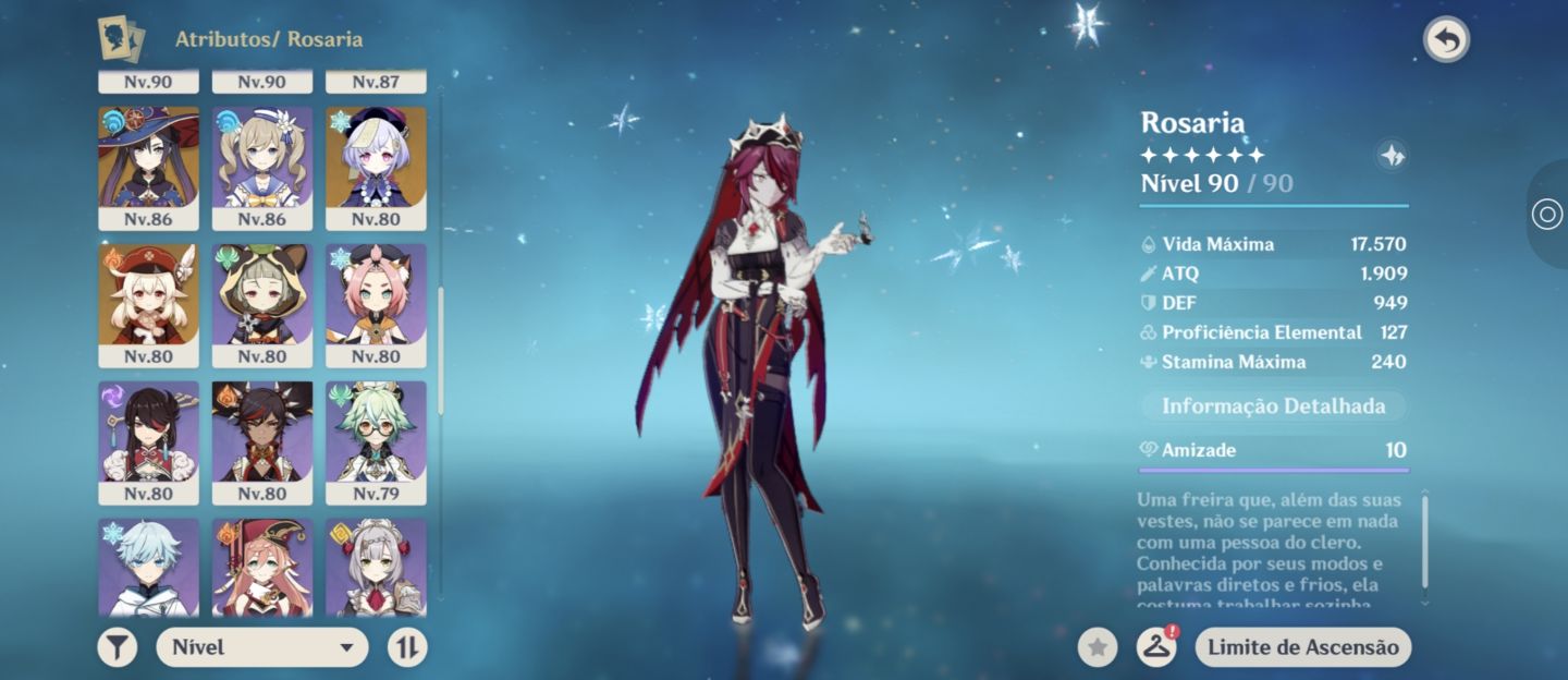Conta genshin com 19 personagens T5 e 7 armas 5 estrelas toop !!