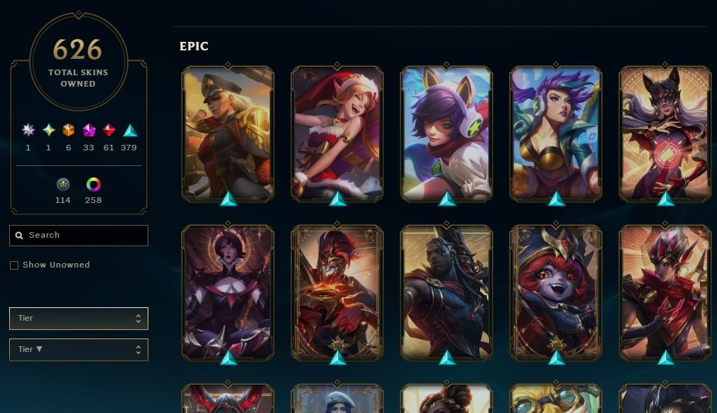 Conta LOL 672 Skins (incluindo Sahn Uzal + Variantes Miticos) + rec. de passes