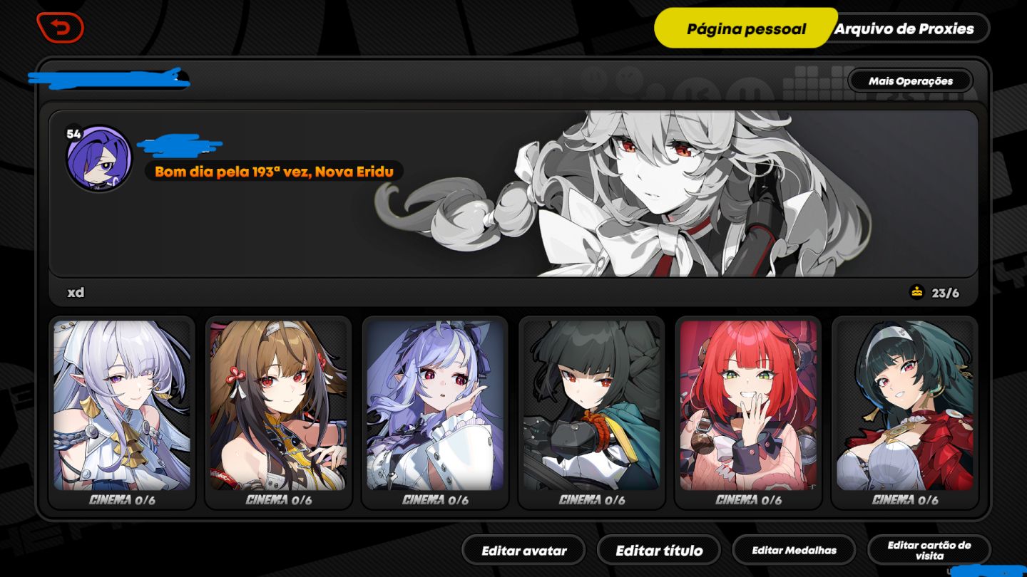 Conta 3 em 1 Zenless Zone Zero, Genshin Impact e Honkai Star Rail