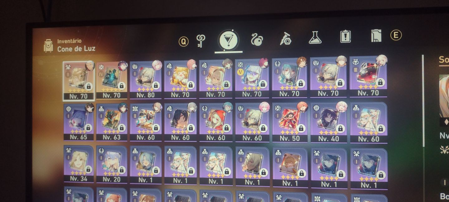 CONTA HONKAI STAR RAIL NIVEL 66 KAFKA E1 HYSILENS CYREN EVERNIGHT e outro varios