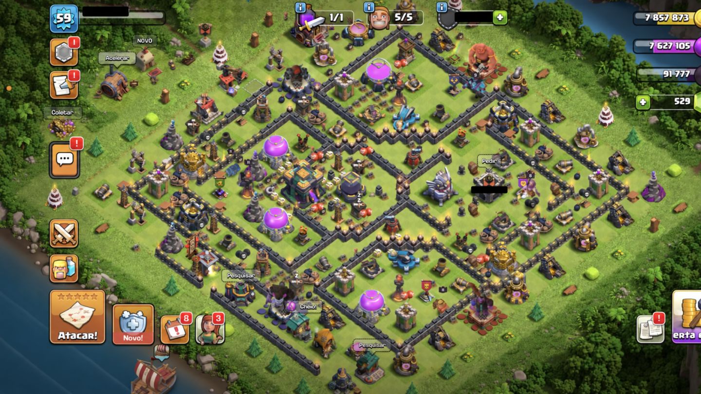 2 CONTAS CLASH OF CLANS | CV14 + CV8 | 1.500+ GEMAS | PACOTE BARATO