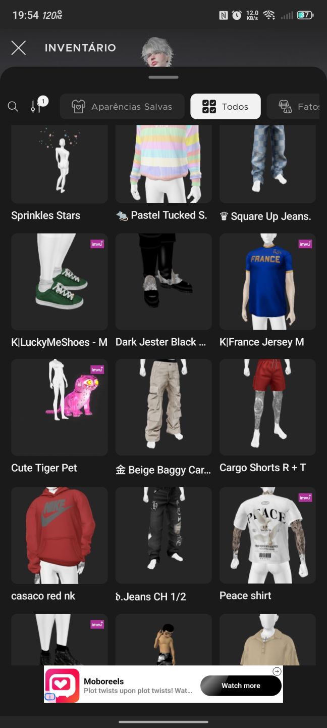 Conta IMVU, masculina com mais de 150 ítens (preço negociável)