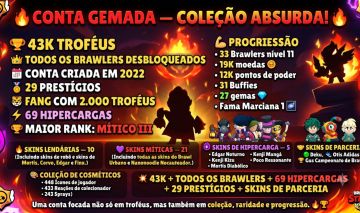 Conta De Brawl Stars!! Todos Brawlers Desbloqueados