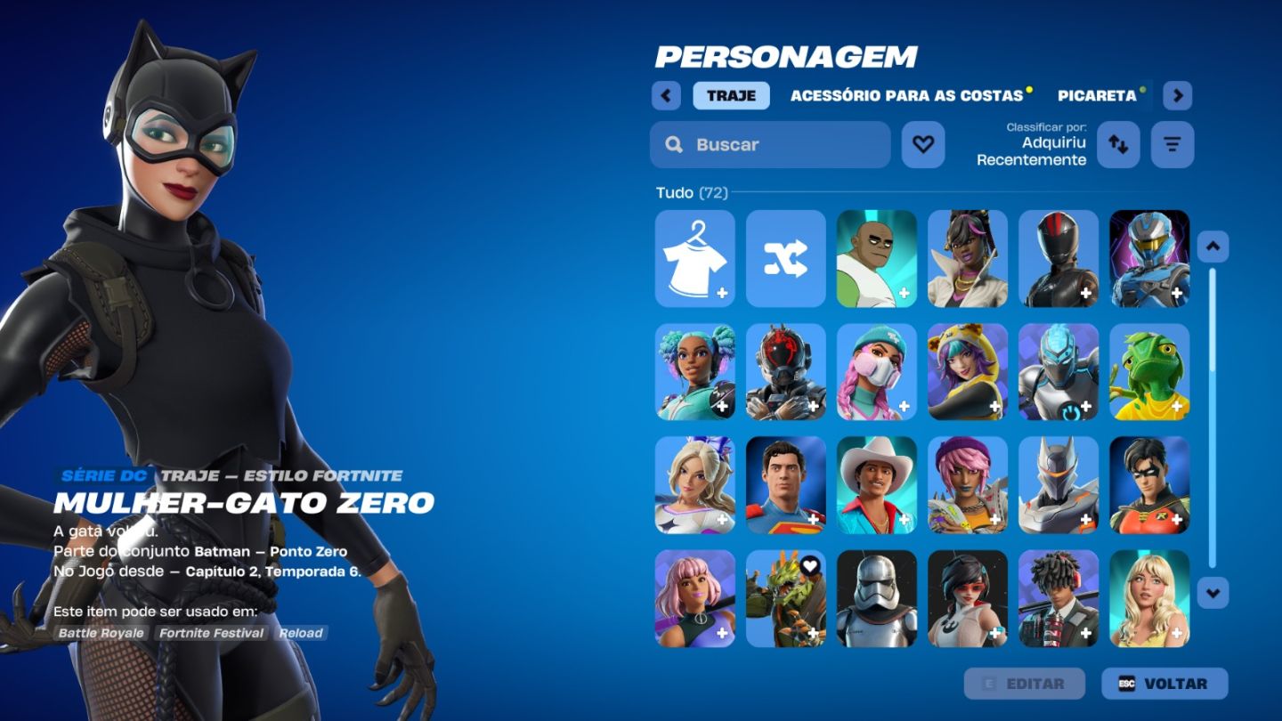 CONTA DE FORTNITE COM 70 SKINS | Catwoman Zero | PROMOÇÃO!