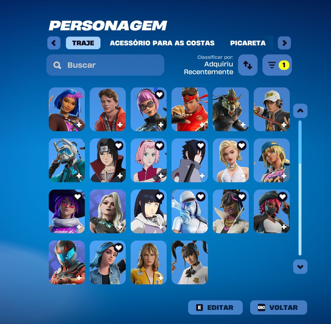 Conta Fortnite | 34 Skins | Naruto + Ice Spice | Candy Axe + Carros