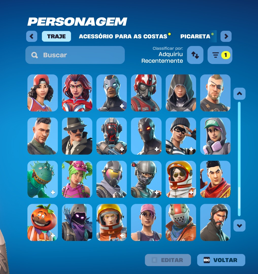 CONTA ANTIGA 175 SKINS ARIANA GRANDE, THE WEEKND, O CEIFADOR, 120 PICARETAS