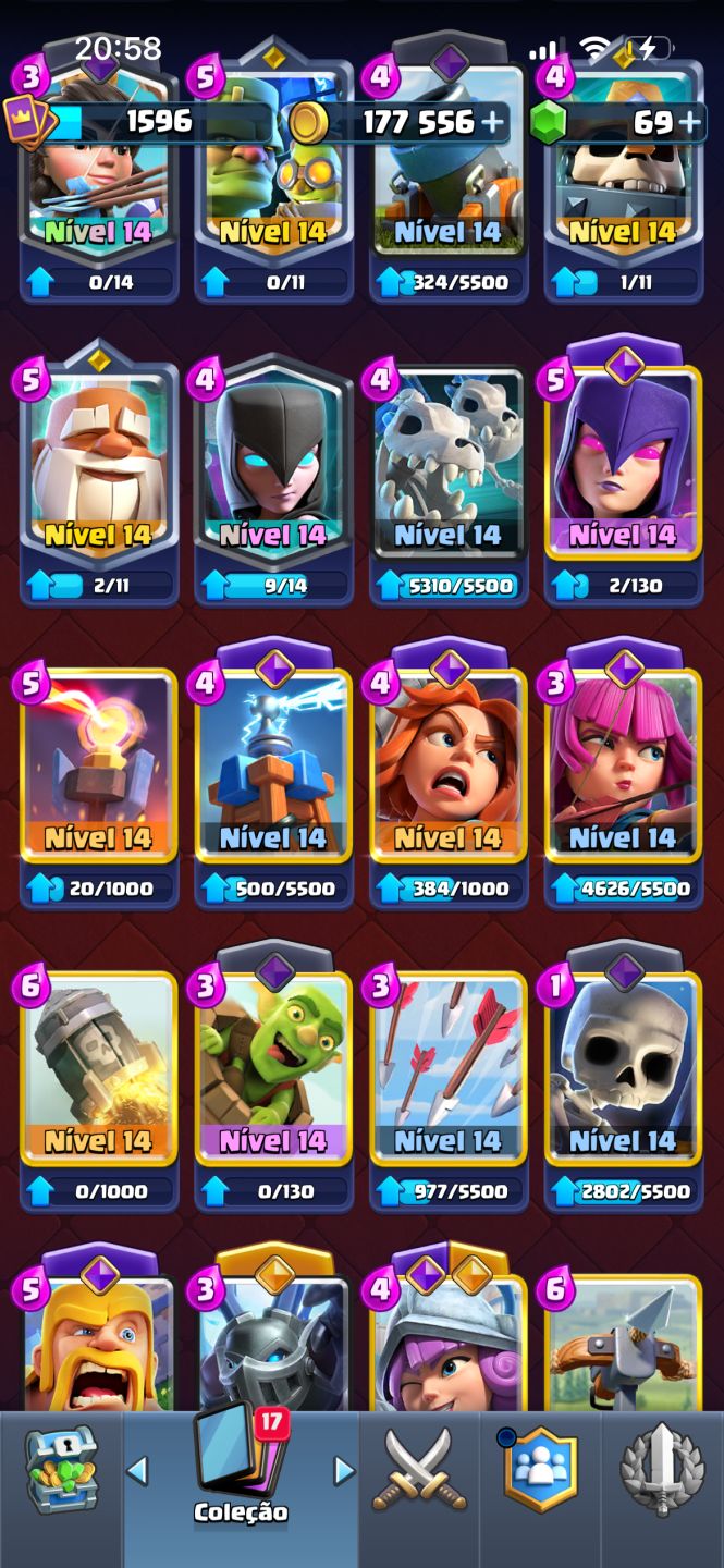CONTA CLASH ROYALE FULL LVL 14/15 + 10K+ TROFÉUS - PRONTA PARA O COMPETITIVO