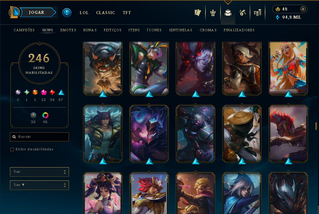 VENDENDO MINHA CONTA DO LEAGUE OF LEGENDS 185 SKINS COM SKIN DO VIEGO EXALTADA