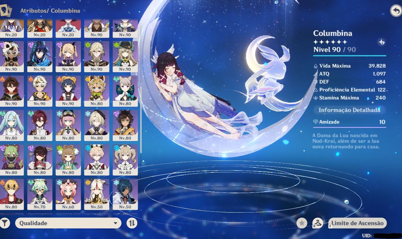 Promoção CONTA GENSHIN IMPACT ENDGAME 25 PERSONAGENS 5+ Skins de 7 Limitadas